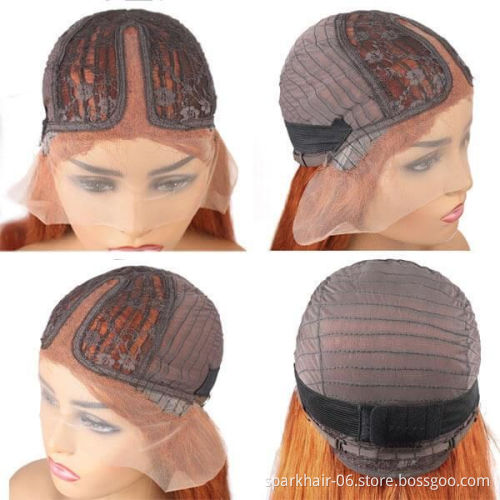 Ginger Red Orange HD Lace Front Wig , 99j Red Color Human Hair Wigs For Black Woman , Orange Color Wig Lace Front Human Hair